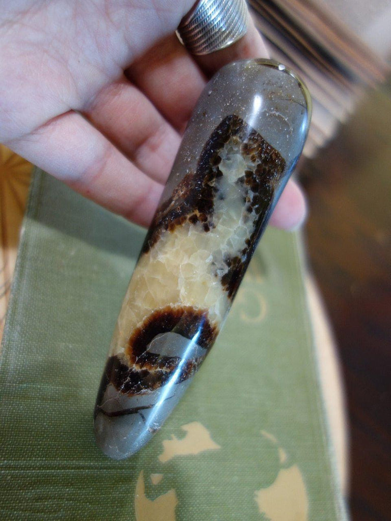 Ancient Vibes!Golden Swirl Septarian Gemstone Wand - Earth Family Crystals
