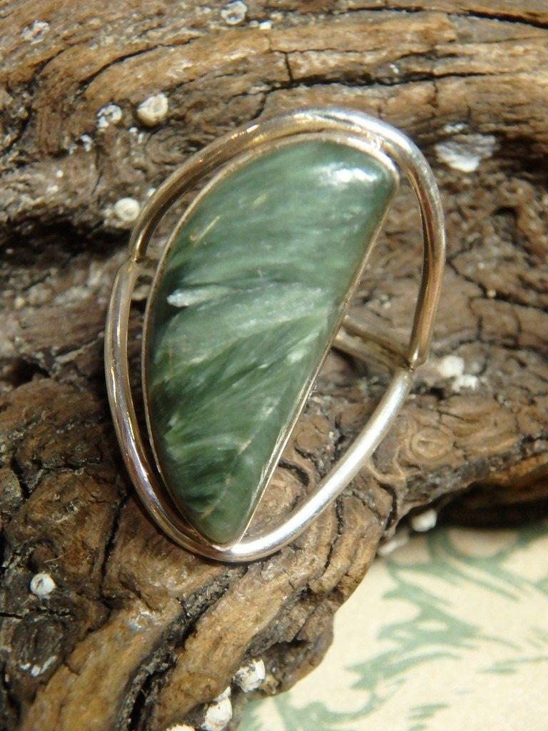 Angelic Seraphinite Gemstone Ring (Size 8) - Earth Family Crystals