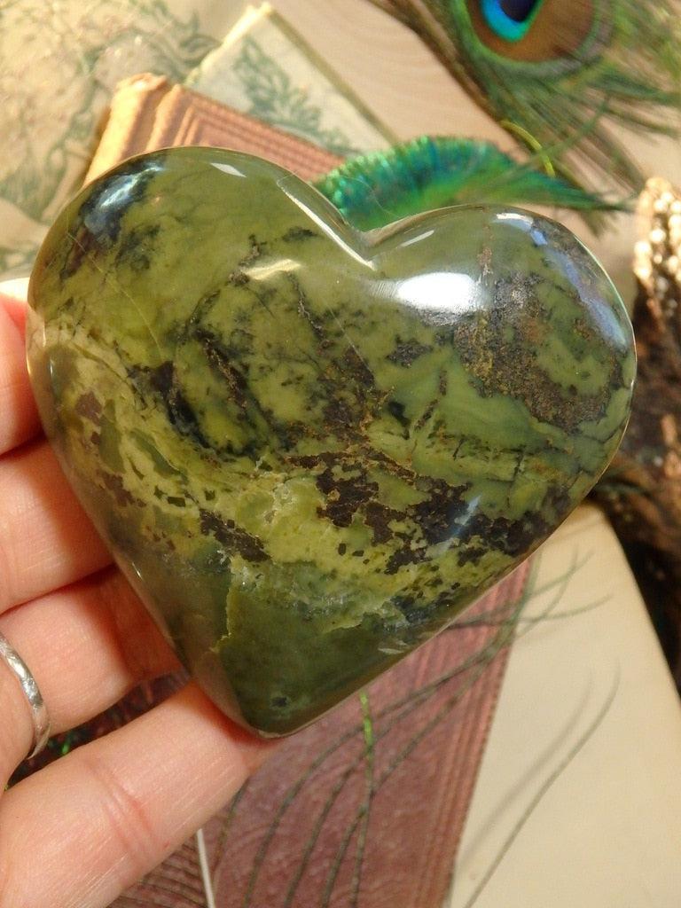 Serpentine Gemstone Heart 2 - Earth Family Crystals