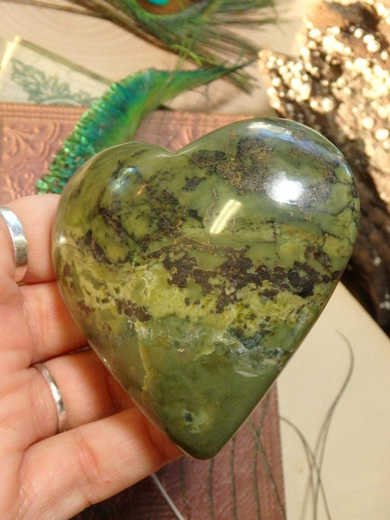 Serpentine Gemstone Heart 2 - Earth Family Crystals