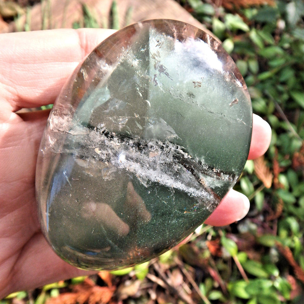 Forest Green Cloud Inclusions Shamanic Dream Stone Seer Quartz Partially Polished From Brazil - Earth Family Crystals