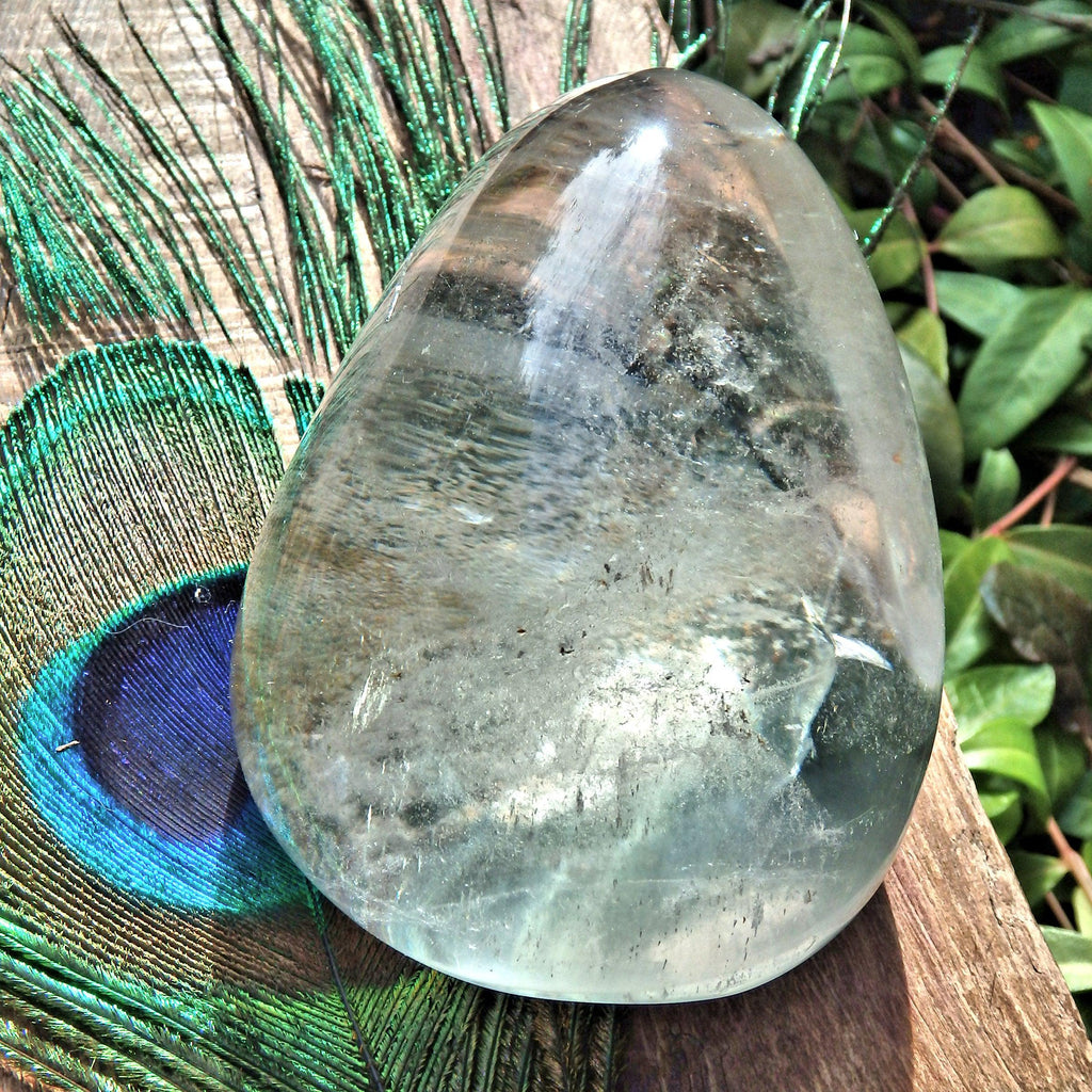 Optical Large  Shamanic Dream Stone Seer Quartz Partially Polished From Brazil - Earth Family Crystals