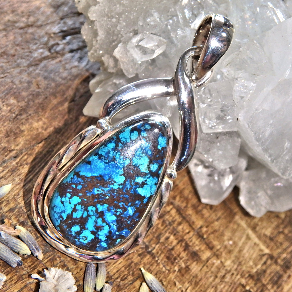 Elegant Shattuckite Sterling Silver Pendant (Includes Silver Chain) - Earth Family Crystals