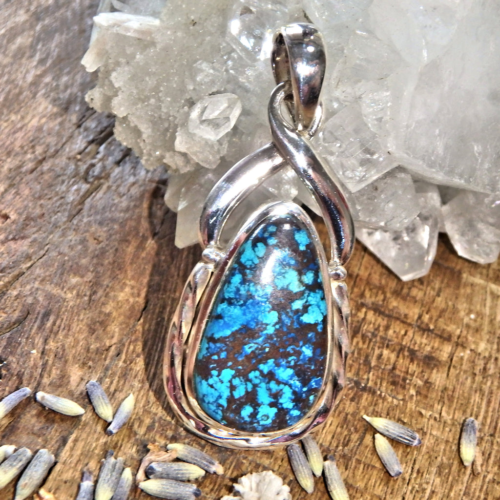 Elegant Shattuckite Sterling Silver Pendant (Includes Silver Chain) - Earth Family Crystals