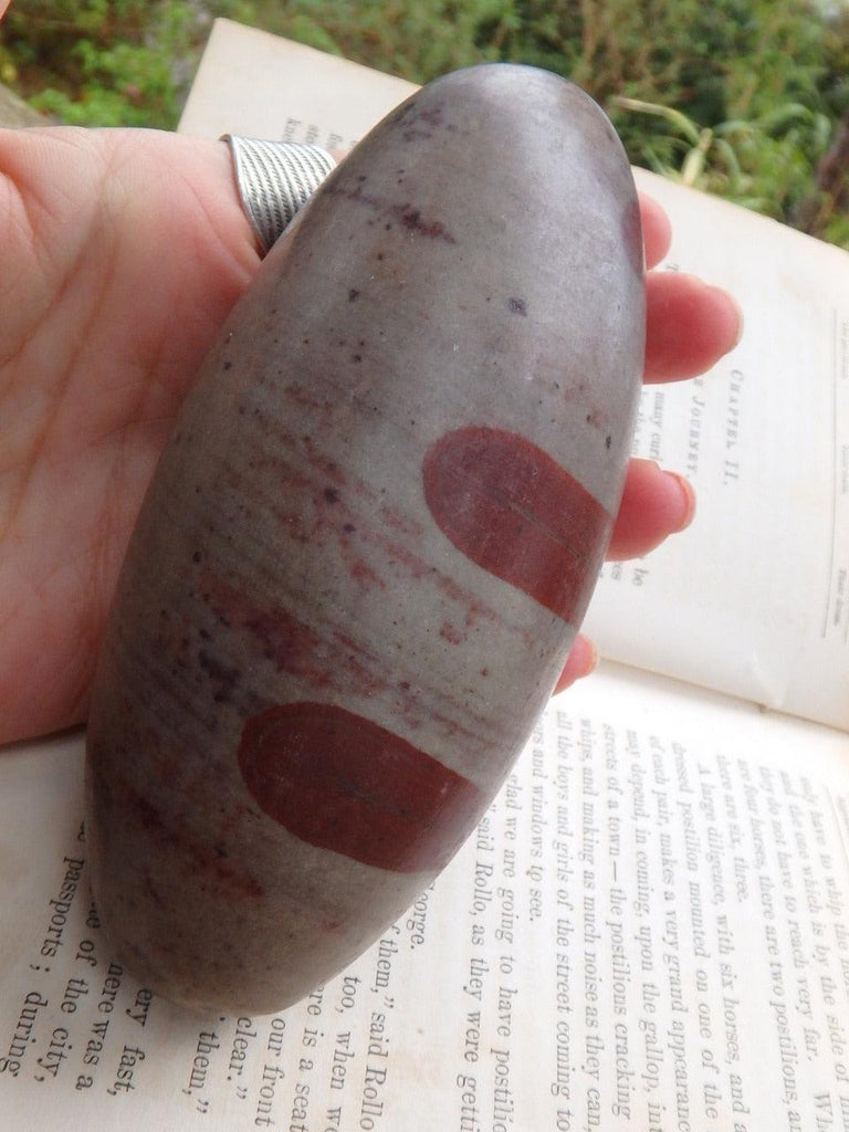 Fantastic Blood Red Patterns Sacred Shiva Lingam Specimen From India - Earth Family Crystals