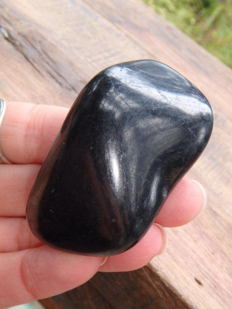 EMF Protection! Polished Russian Shungite Hand Held Specimen 2 - Earth Family Crystals