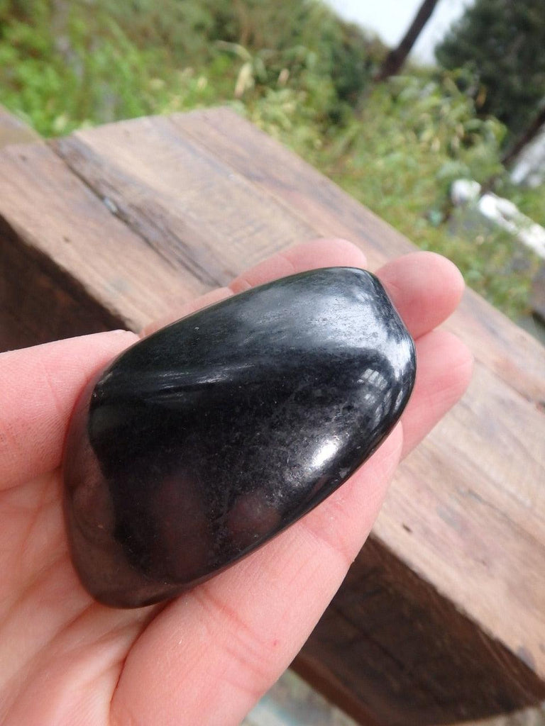 EMF Protection! Polished Russian Shungite Hand Held Specimen 1 - Earth Family Crystals