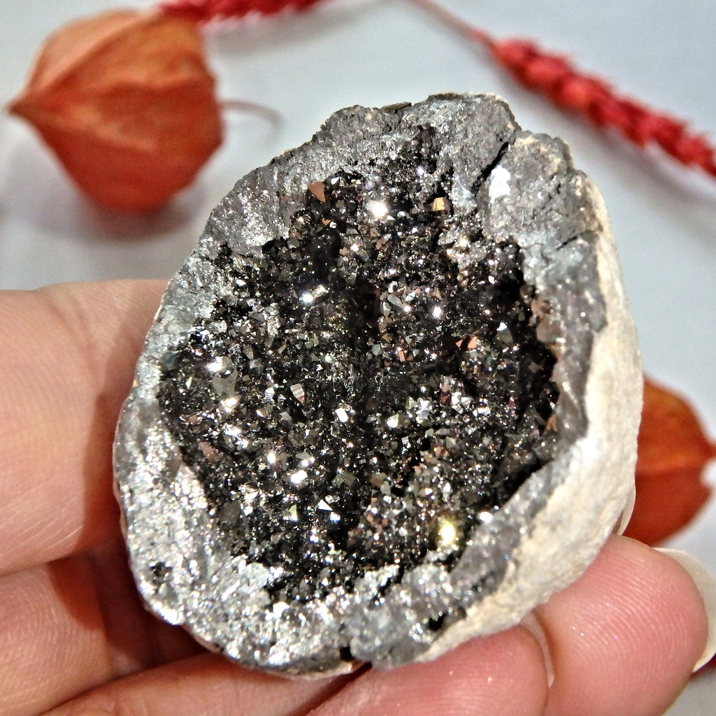 Magical Sparkle Silver Aura Quartz Geode Specimen 1 - Earth Family Crystals