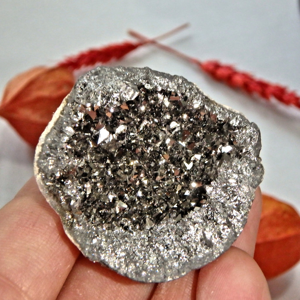 Magical Sparkle Silver Aura Quartz Geode Specimen 3 - Earth Family Crystals