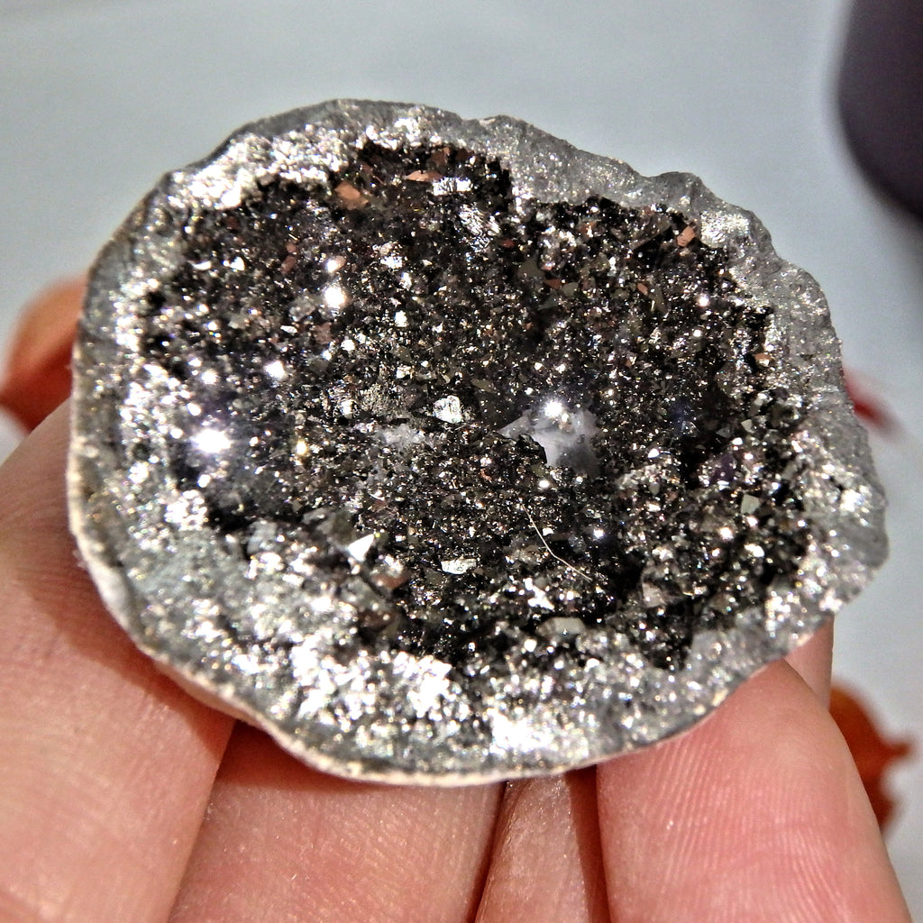 Magical Sparkle Silver Aura Quartz Geode Specimen 4 - Earth Family Crystals