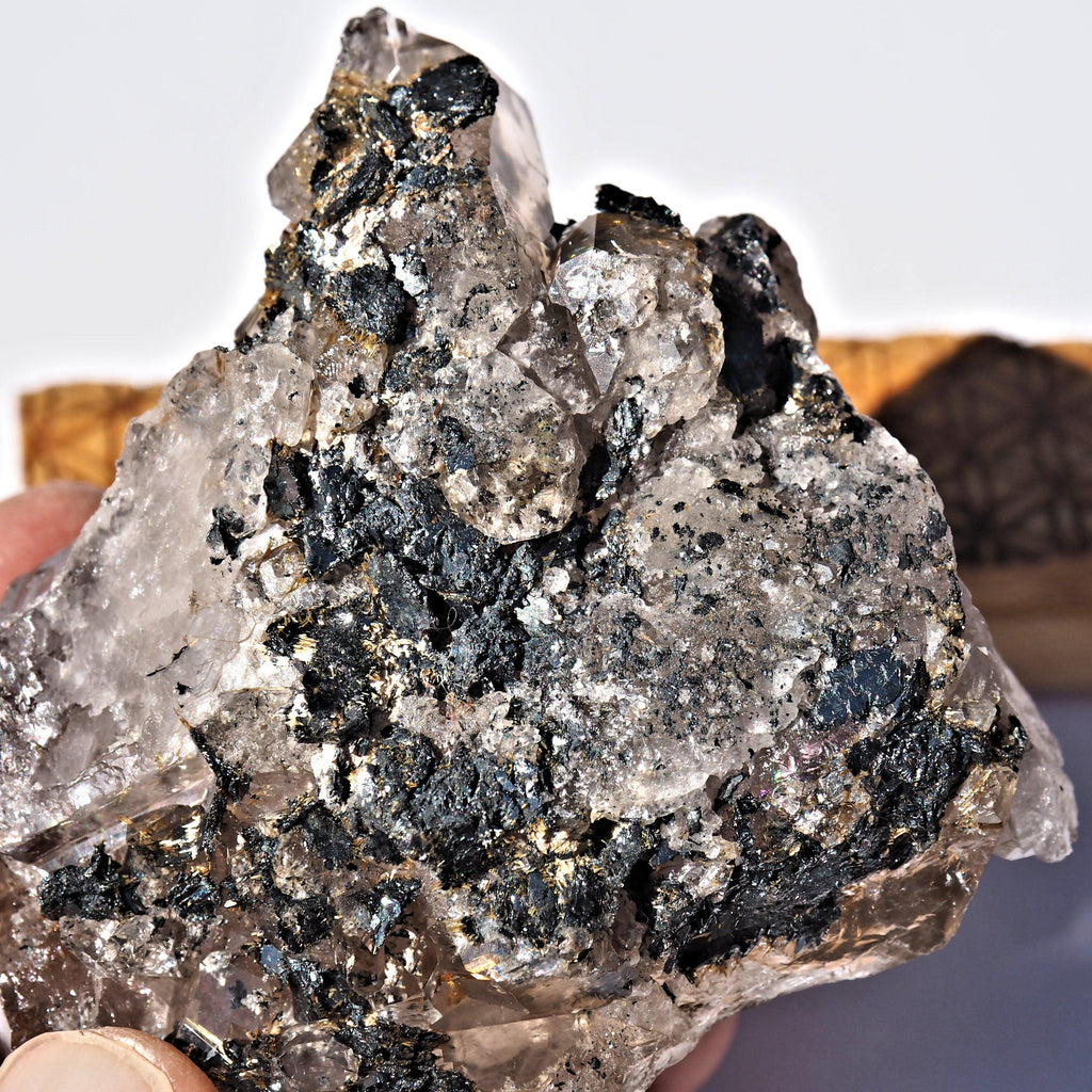 Incredible Natural Smoky Elestial With Black Rutilated Hematite Inclusions From Brazil - Earth Family Crystals