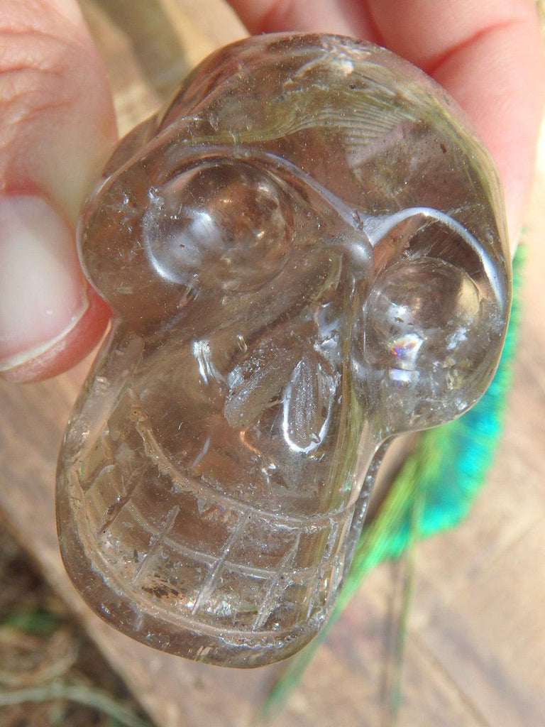 Friendly Smoky Quartz Skull Carving - Earth Family Crystals