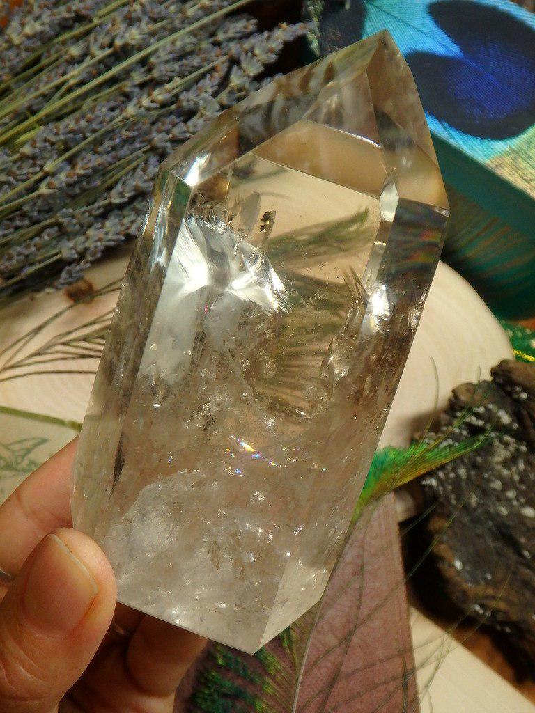 Large Light Smoky Quartz Generator Carving - Earth Family Crystals