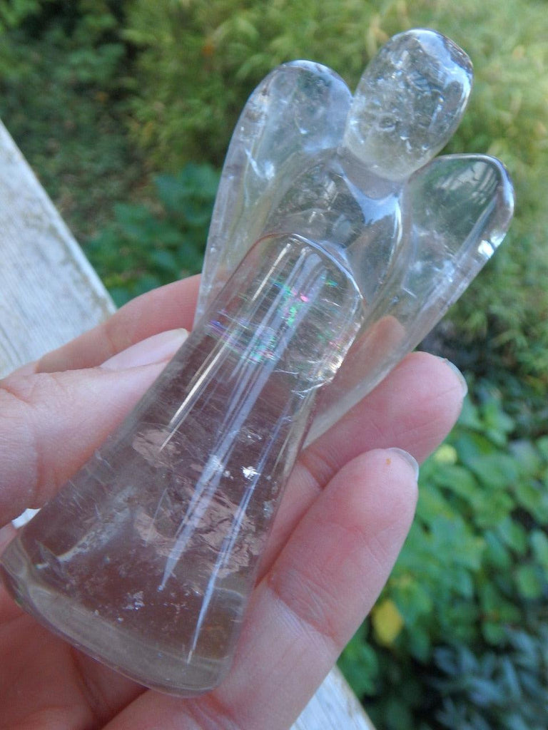 Rainbow Body Smoky Quartz Angel Carving - Earth Family Crystals