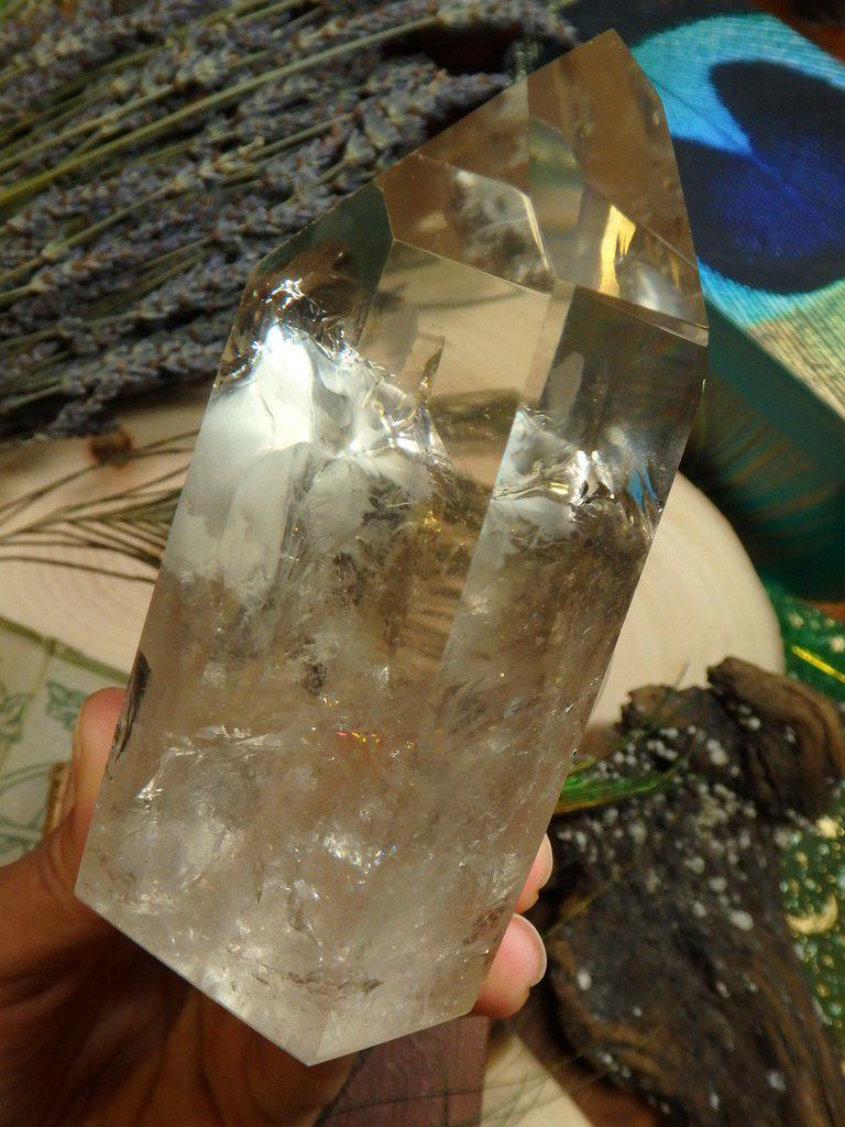 Large Light Smoky Quartz Generator Carving - Earth Family Crystals