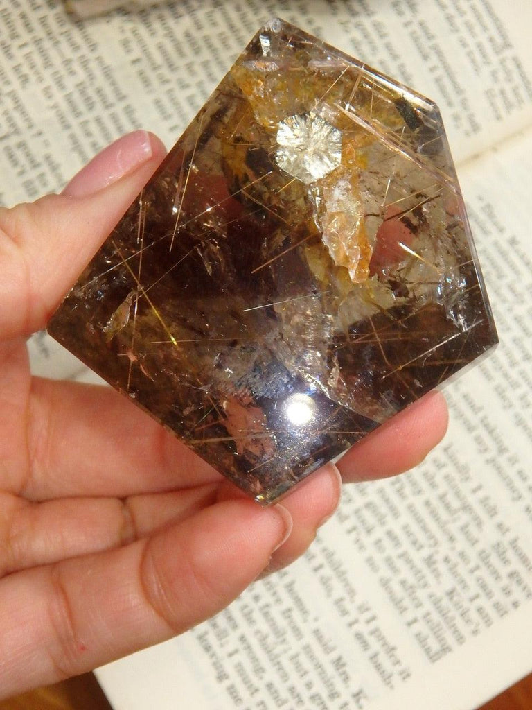 Smoky Quartz Free Form With Huge Rutile Threads & Titanium Octahedron Inclusion (REDUCED) - Earth Family Crystals