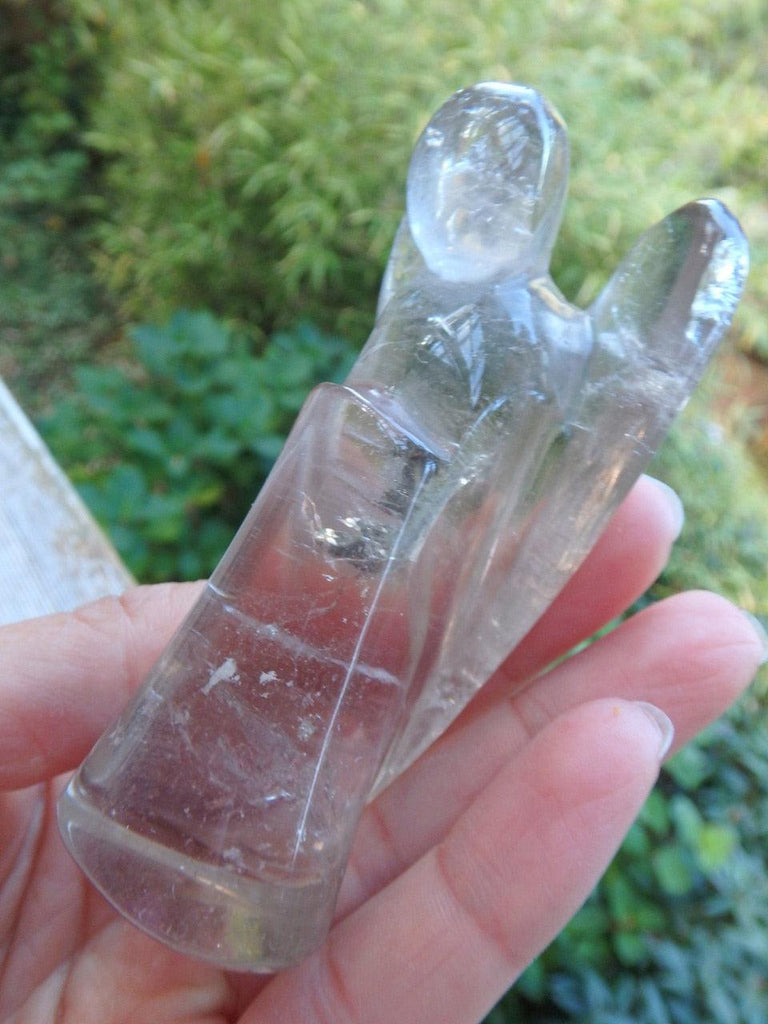 Rainbow Body Smoky Quartz Angel Carving - Earth Family Crystals