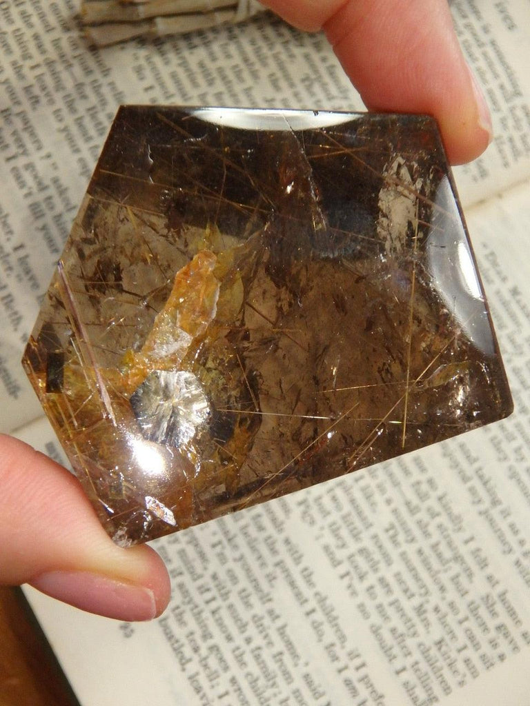 Smoky Quartz Free Form With Huge Rutile Threads & Titanium Octahedron Inclusion (REDUCED) - Earth Family Crystals