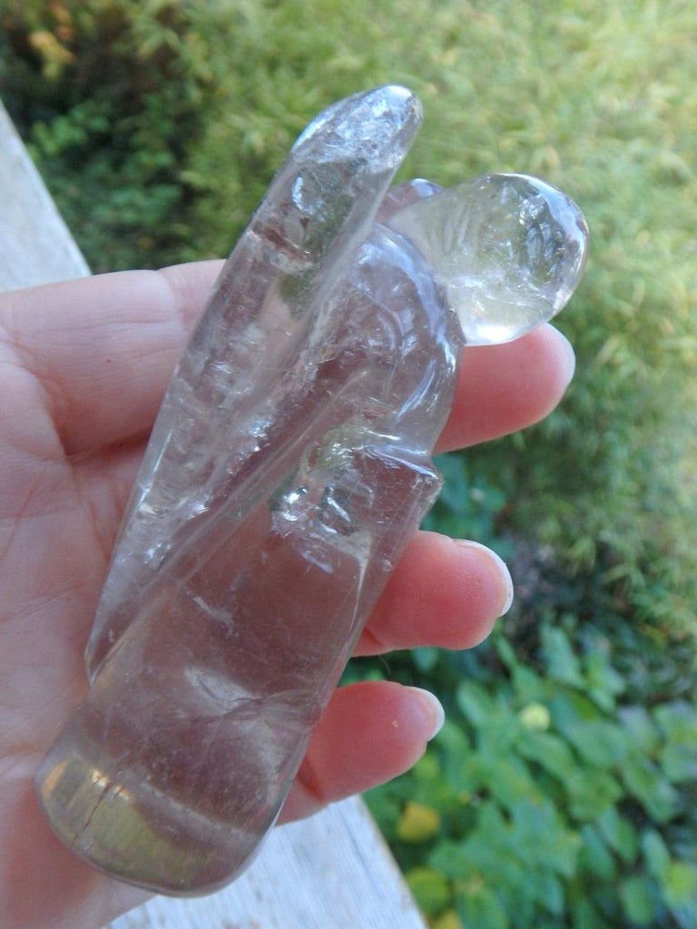 Rainbow Body Smoky Quartz Angel Carving - Earth Family Crystals