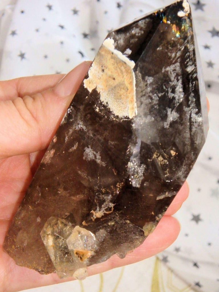 Brilliant Self Healed Natural Smoky Quartz With Attached Baby Specimen From Malawi - Earth Family Crystals