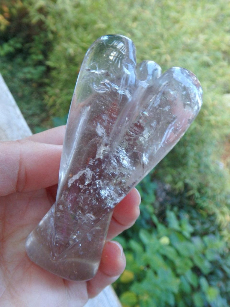 Rainbow Body Smoky Quartz Angel Carving - Earth Family Crystals