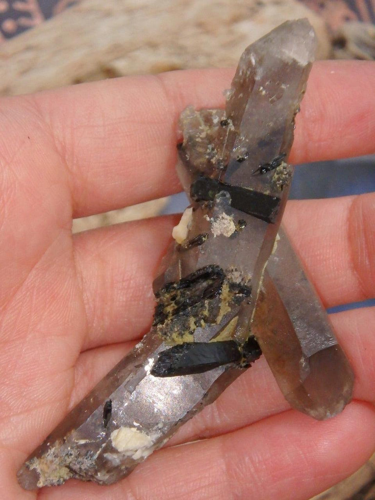 Gorgeous Intertwined DT Smoky Quartz Aegirine & Feldspar Specimen - Earth Family Crystals