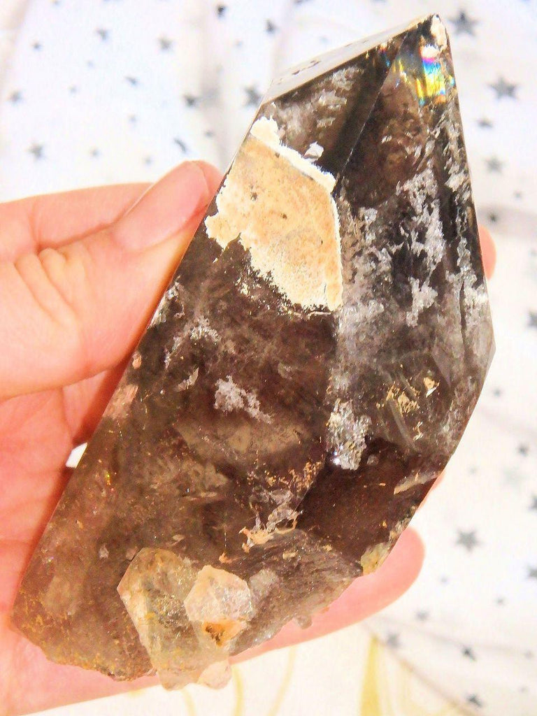 Brilliant Self Healed Natural Smoky Quartz With Attached Baby Specimen From Malawi - Earth Family Crystals