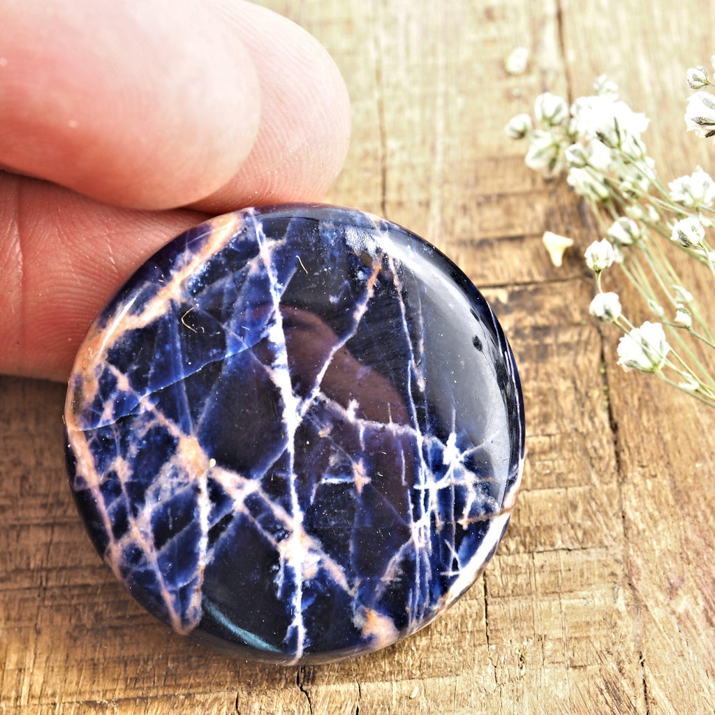 Stunning Deep Blue Sodalite Round  Cabochon -Ideal for Crafting - Earth Family Crystals