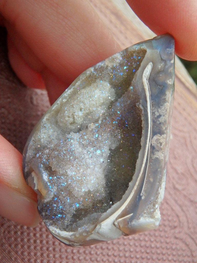 Angel Aura Infused Spiralite Gemshell Infinite Rainbow Sparkle Specimen - Earth Family Crystals