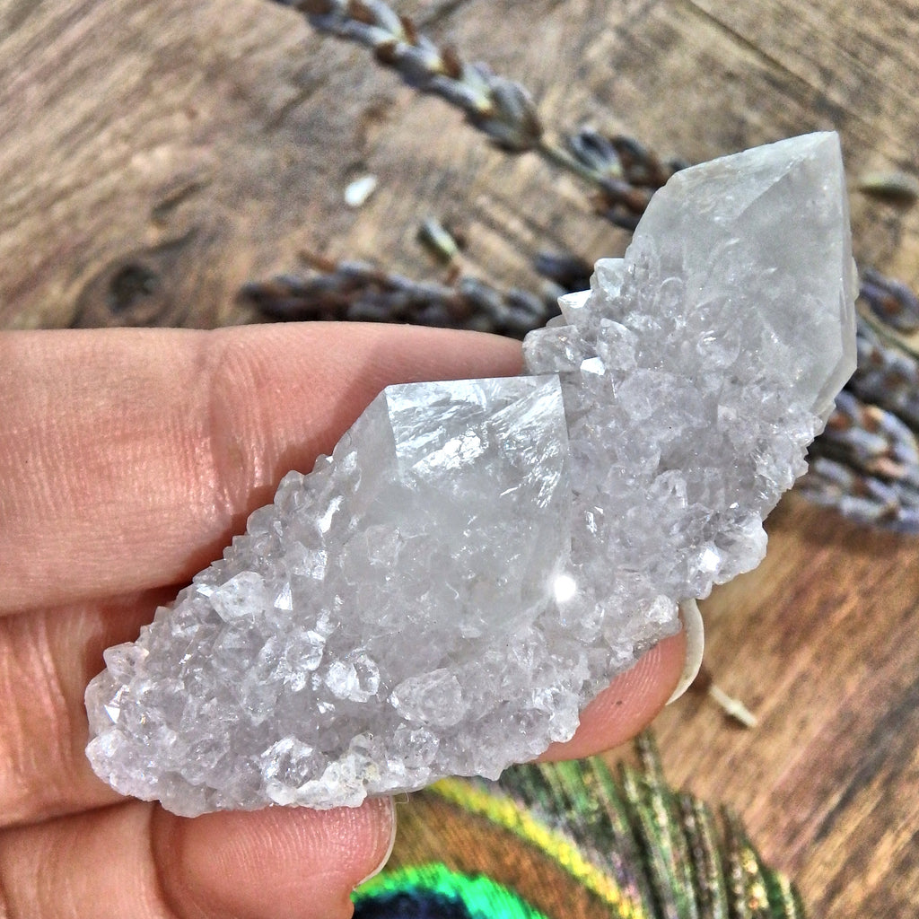 Twin Flame Sparkling White Spirit Quartz Cluster 8 - Earth Family Crystals