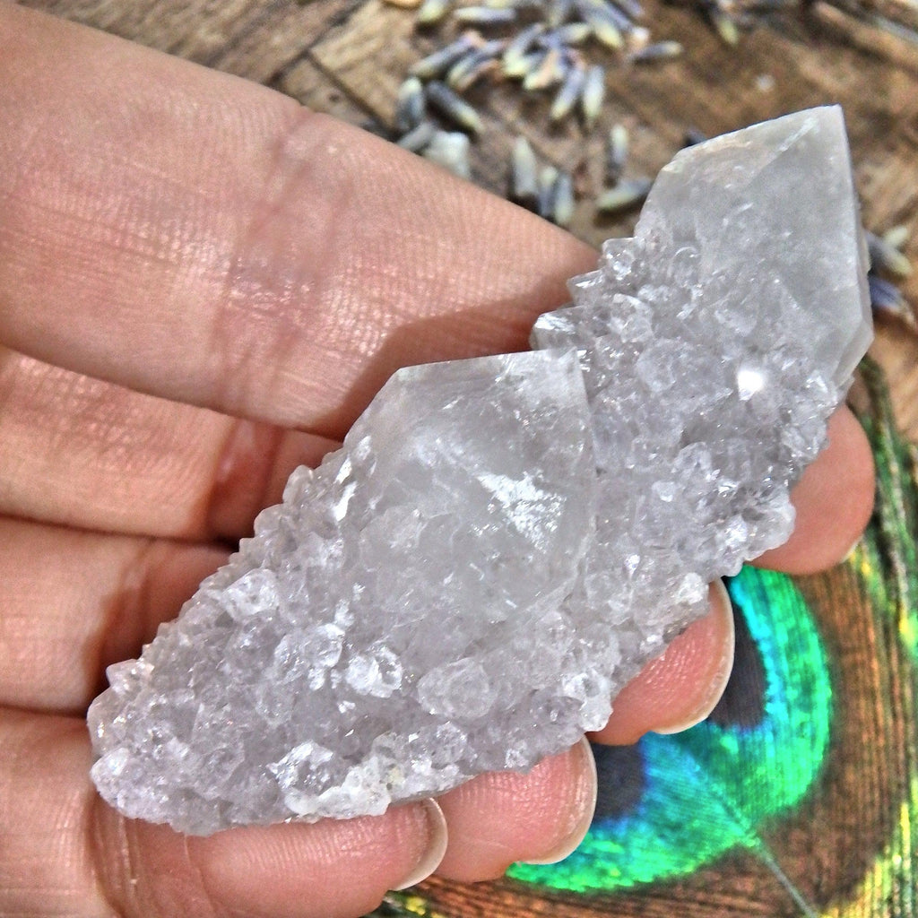 Twin Flame Sparkling White Spirit Quartz Cluster 8 - Earth Family Crystals