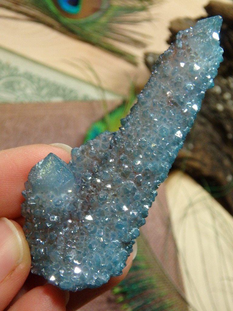Aqua Aura Spirit Quartz Point 5 - Earth Family Crystals