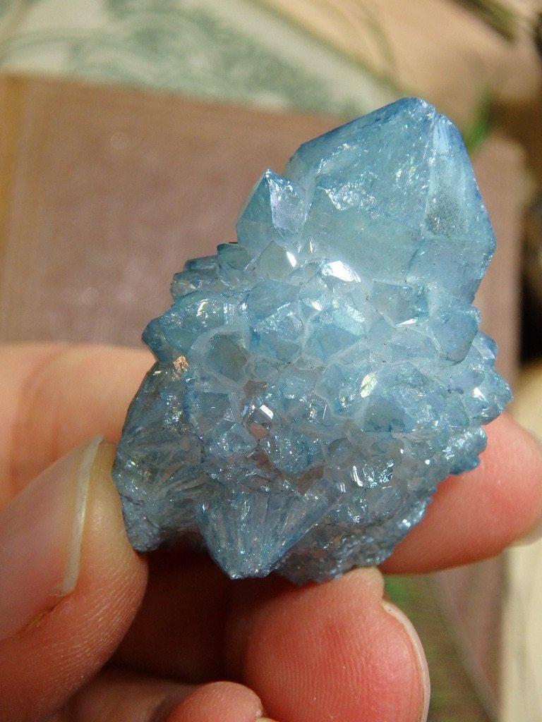 Aqua Aura Spirit Quartz Point 4 - Earth Family Crystals