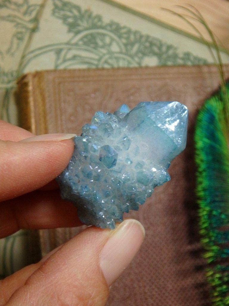 Aqua Aura Spirit Quartz Point 4 - Earth Family Crystals