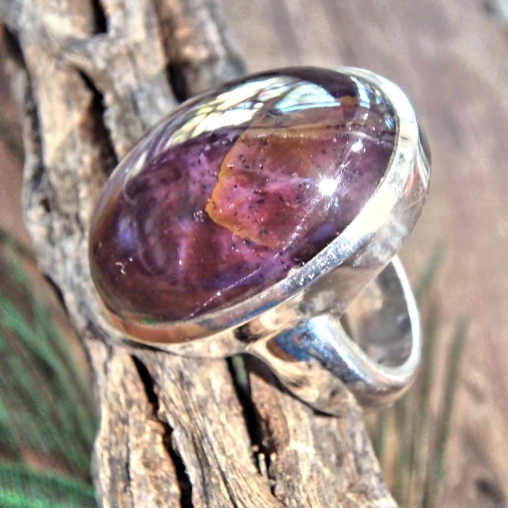 Chunky Deep Burgundy Double Star Ruby Sterling Silver Ring (Size 8) - Earth Family Crystals