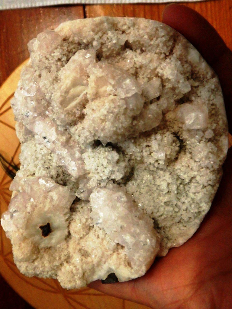 Perfect Display Piece! Creamy Pink Stilbite & Clear Apophyllite - Earth Family Crystals