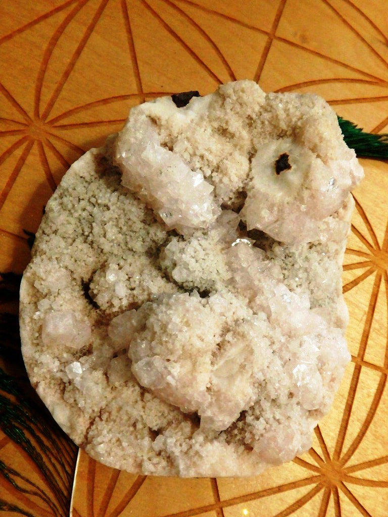 Perfect Display Piece! Creamy Pink Stilbite & Clear Apophyllite - Earth Family Crystals