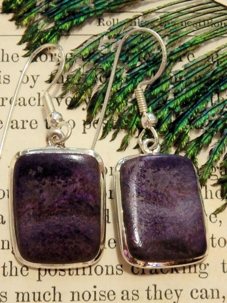 Gorgeous Genuine Purple Sugilite Earrings in Sterling Silver (Includes Silver Chain) - Earth Family Crystals