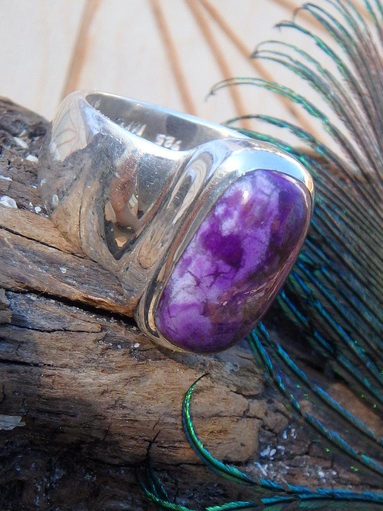 Rare Purple Sugilite Gemstone Ring In Sterling Silver (Size 8) - Earth Family Crystals
