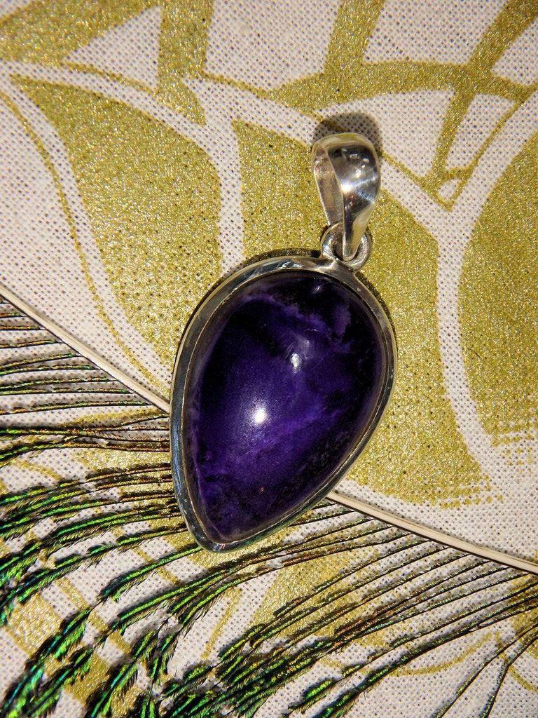 Deep Purple Healing Sugilite Pendant in Sterling Silver (Includes Silver Chain) - Earth Family Crystals