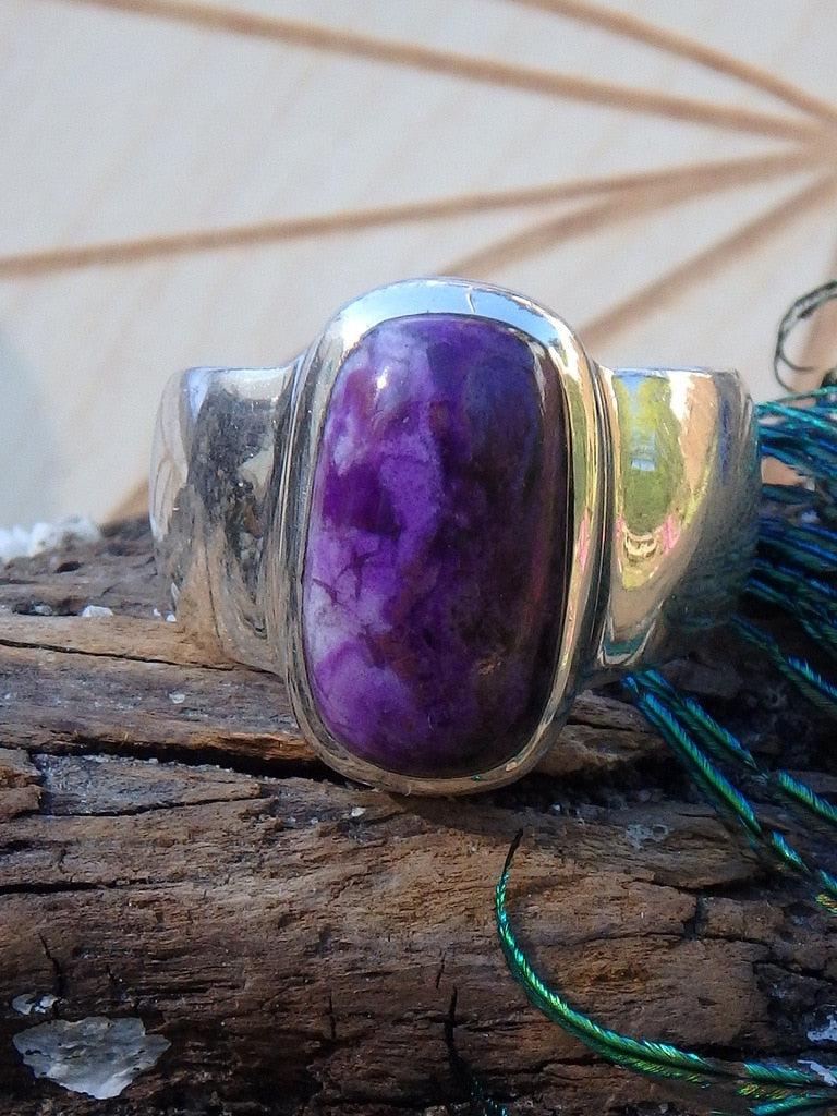 Rare Purple Sugilite Gemstone Ring In Sterling Silver (Size 8) - Earth Family Crystals