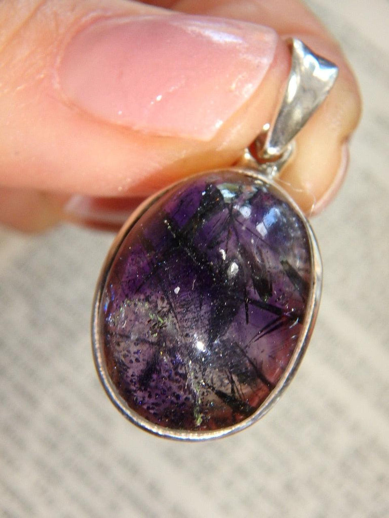 Intense Inclusions~ Incredible Super-7 Pendant in Sterling Silver (Includes Silver Chain) - Earth Family Crystals