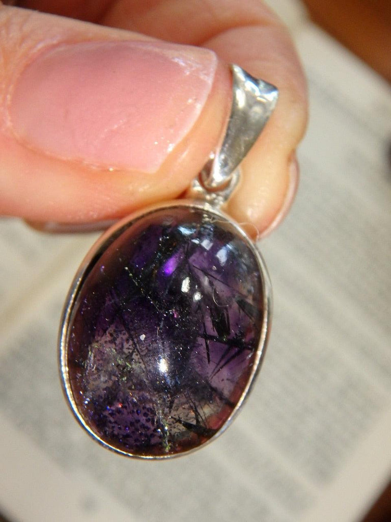 Intense Inclusions~ Incredible Super-7 Pendant in Sterling Silver (Includes Silver Chain) - Earth Family Crystals