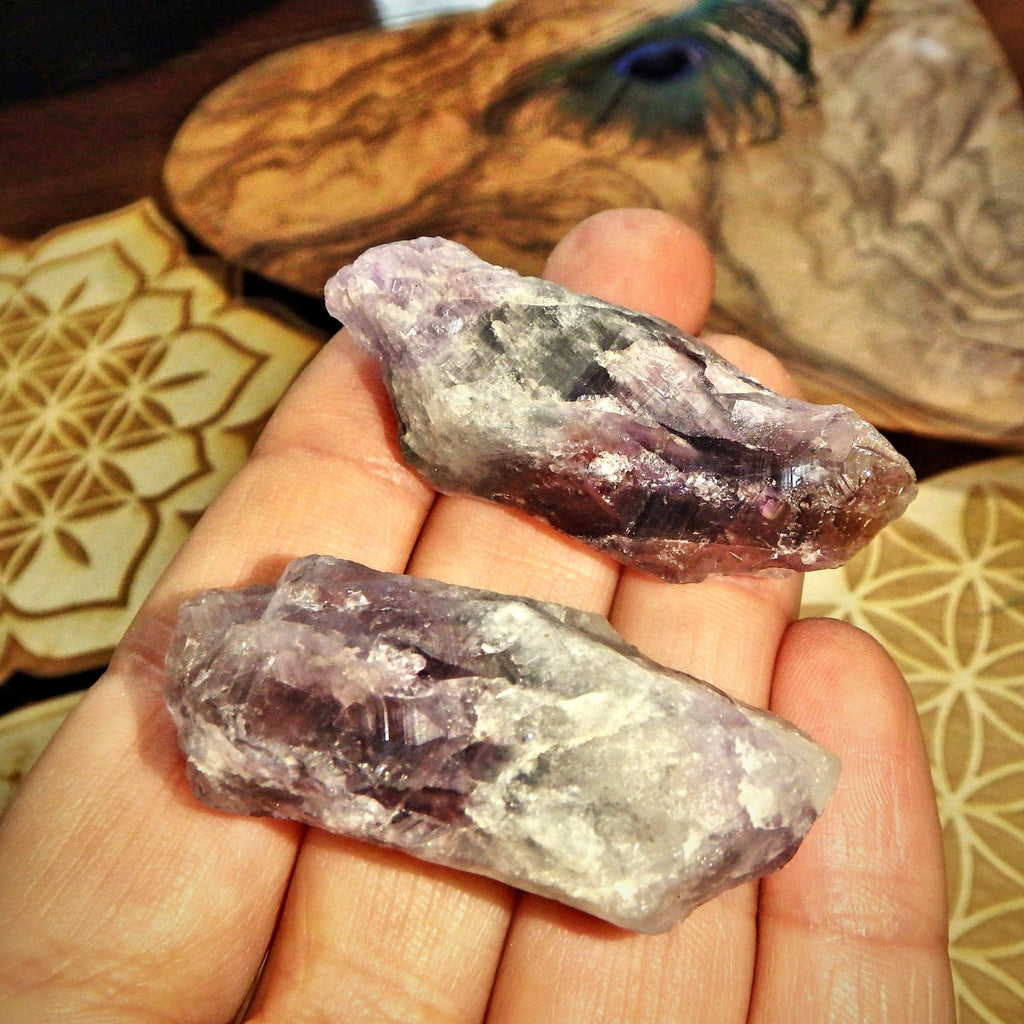 Set of 2~ Super 7 (Melody Stone) Raw Hand Held Point From Brazil - Earth Family Crystals