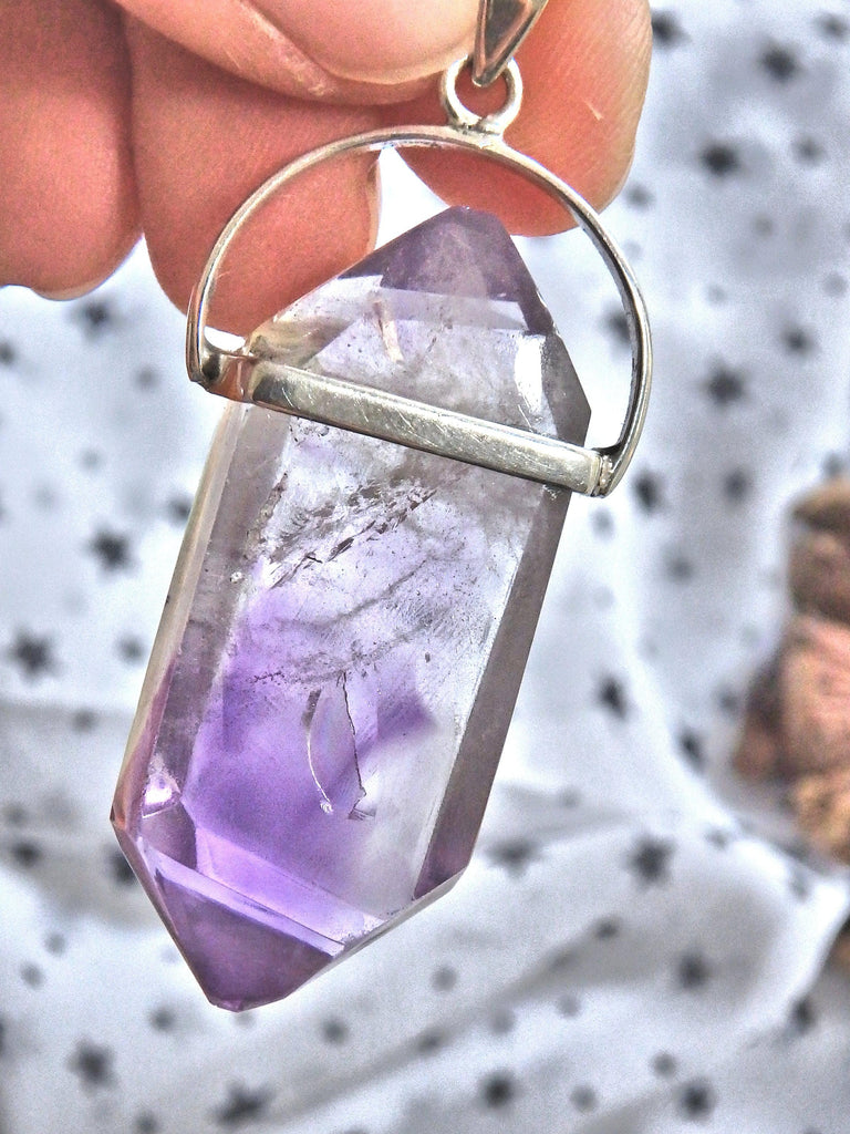 Lush Purple Super 7 DT Pendant in Sterling Silver (Includes Silver Chain) REDUCED - Earth Family Crystals