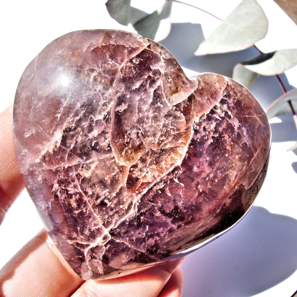 Gorgeous Inclusions Super 7 Heart Carving From Brazil - Earth Family Crystals