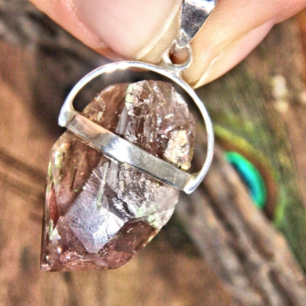 Partially Polished Super 7 (Melody Stone) Pendant in Sterling Silver (Includes Silver Chain) 1 - Earth Family Crystals
