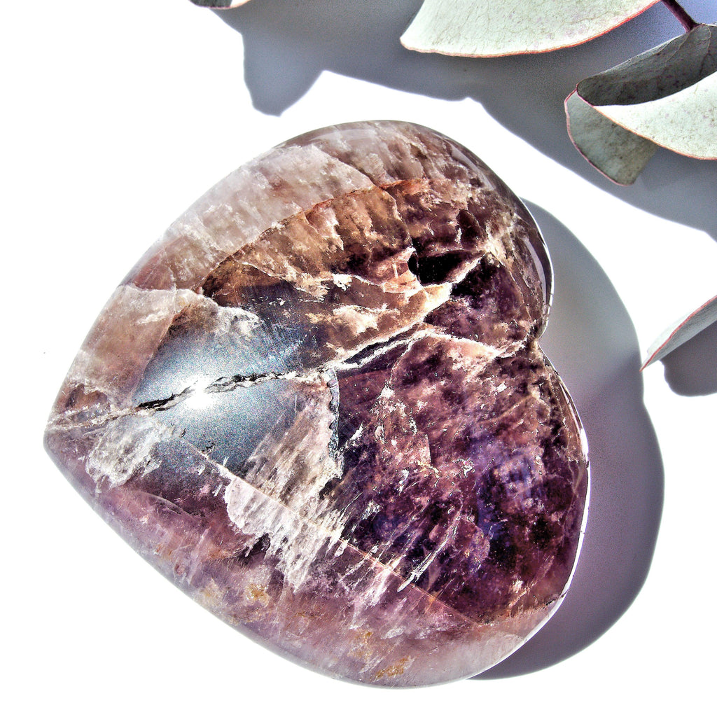 Gorgeous Inclusions Super 7 Heart Carving From Brazil - Earth Family Crystals