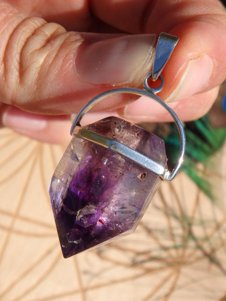 Rare! Magnificant Super 7 Gemstone Pendant In Sterling Silver (Includes Silver Chain) - Earth Family Crystals