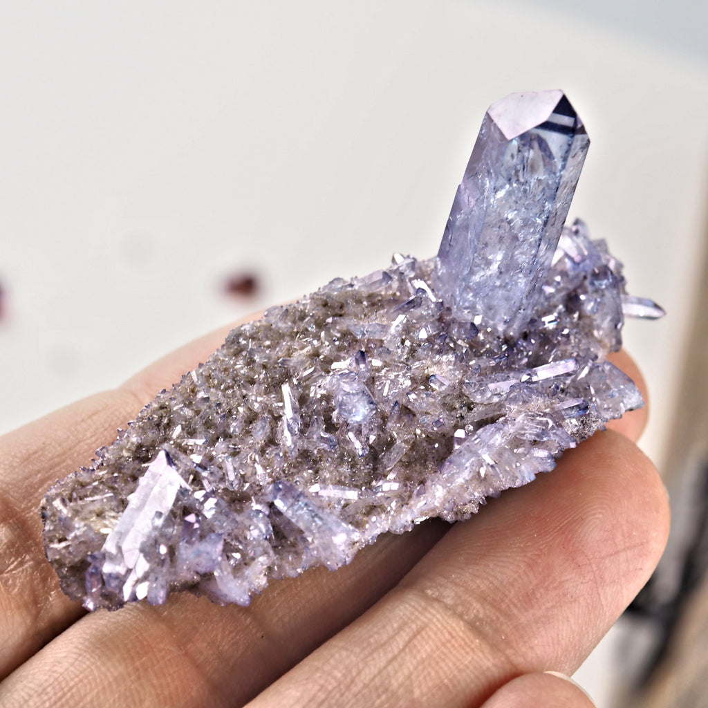 Cute Tanzan Aura Quartz Druzy Cluster #1 - Earth Family Crystals